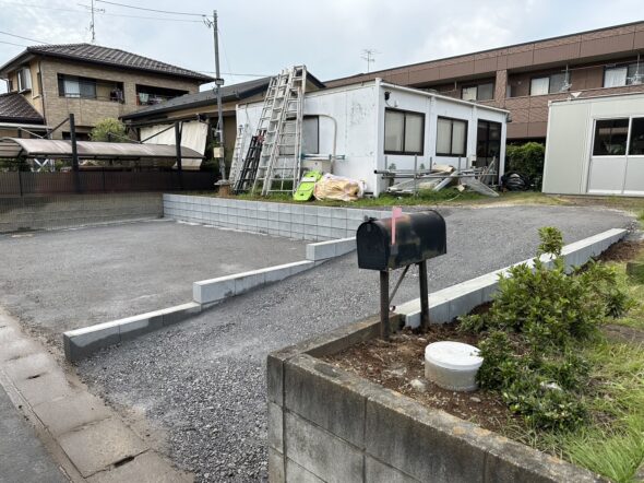 駐車場整備　つくばみらい市板橋　事務所　プレハブ　外構イメージ03